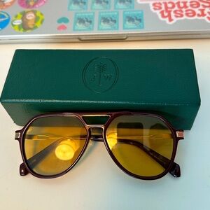 Jonathan Wolff burgundy sunglasses with gold edges